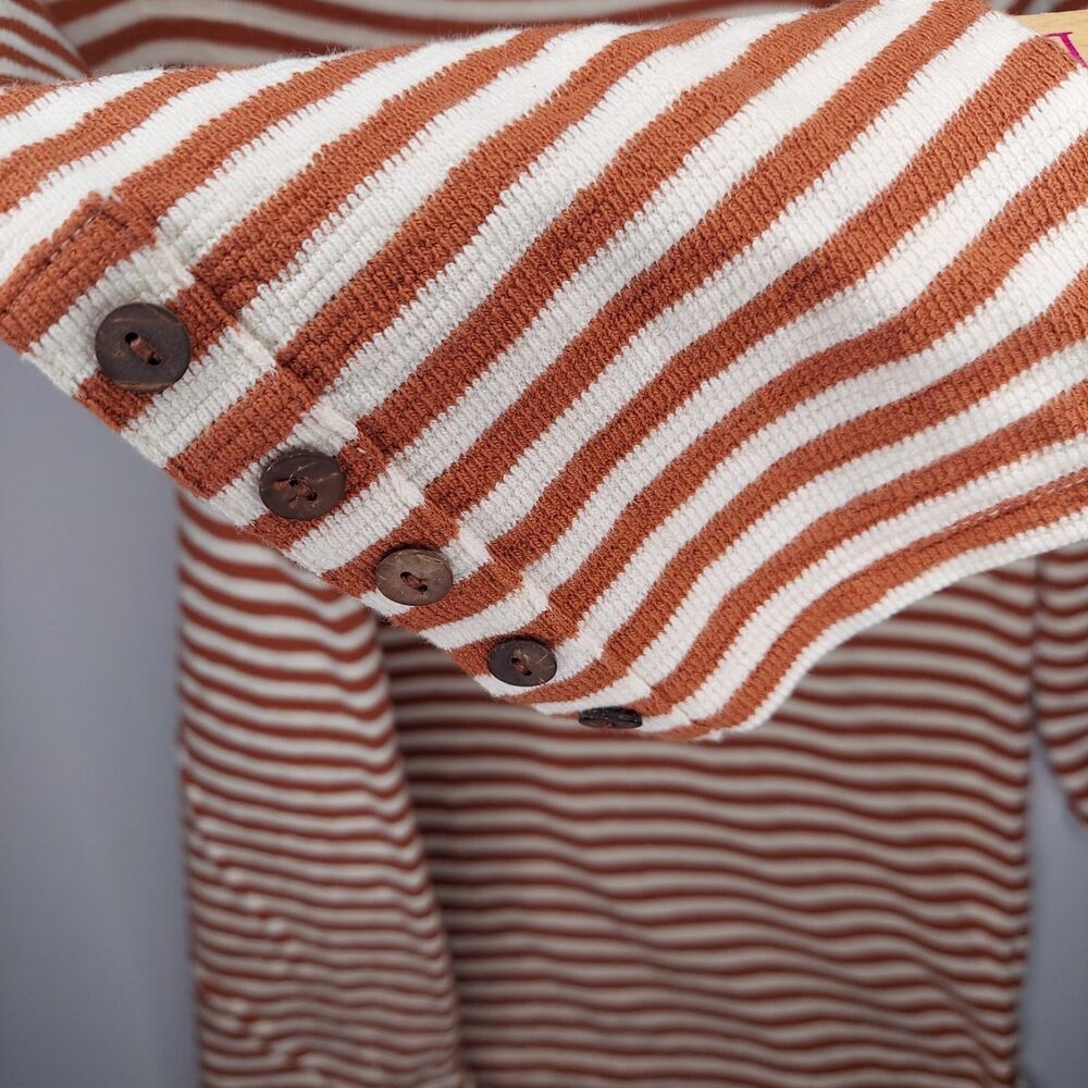 J Jill Women‎ Stripe Top Large Brown Cream Terry Knit - Picture 3 of 10
